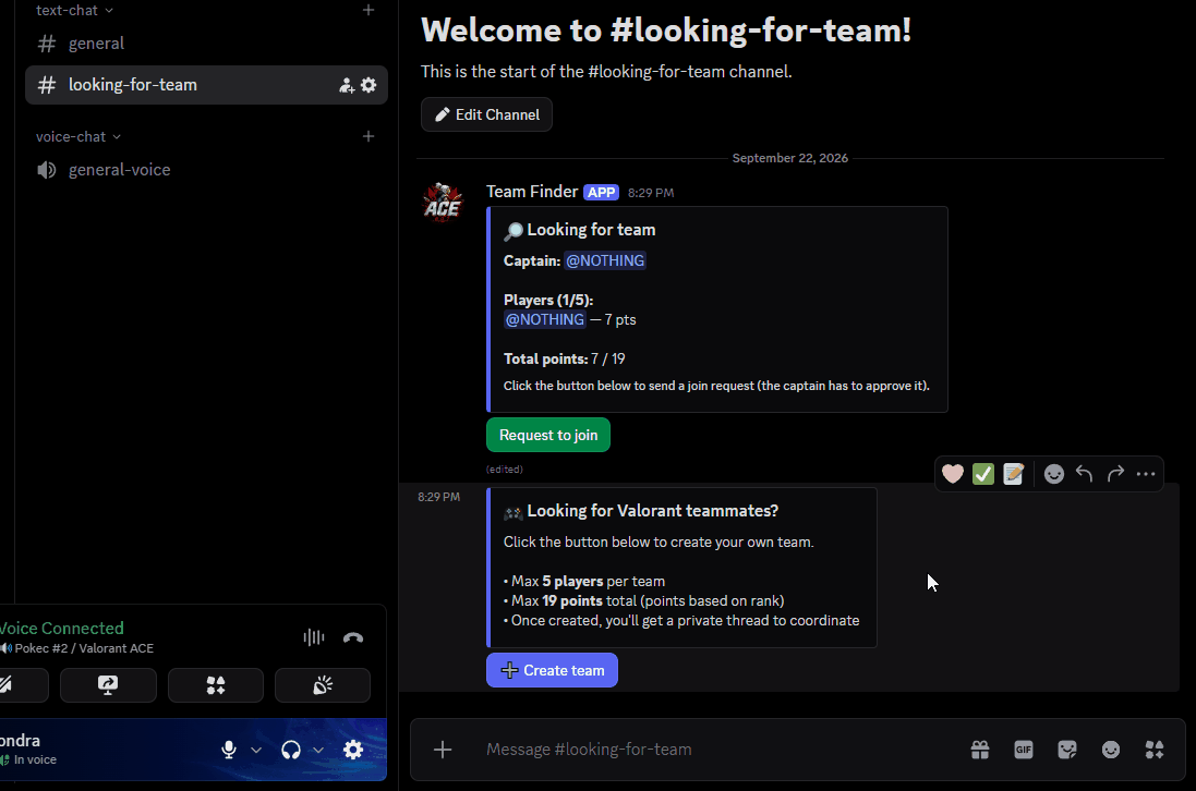 Team Finder rejecting a player who would push the team over the rank limit